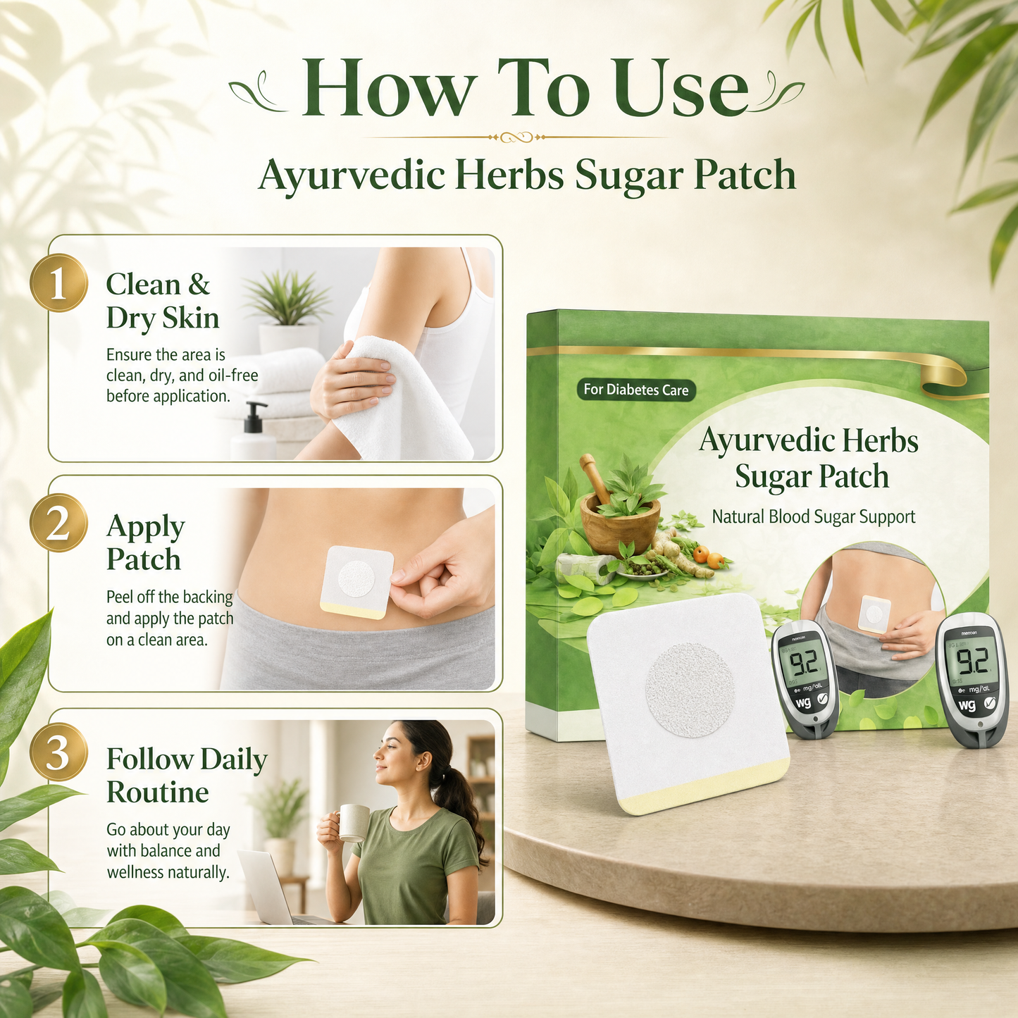 HerbPatch™ - Ayurvedic Herbs Sugar Control Patch (Pack 60) Buy 1 Get 1 free