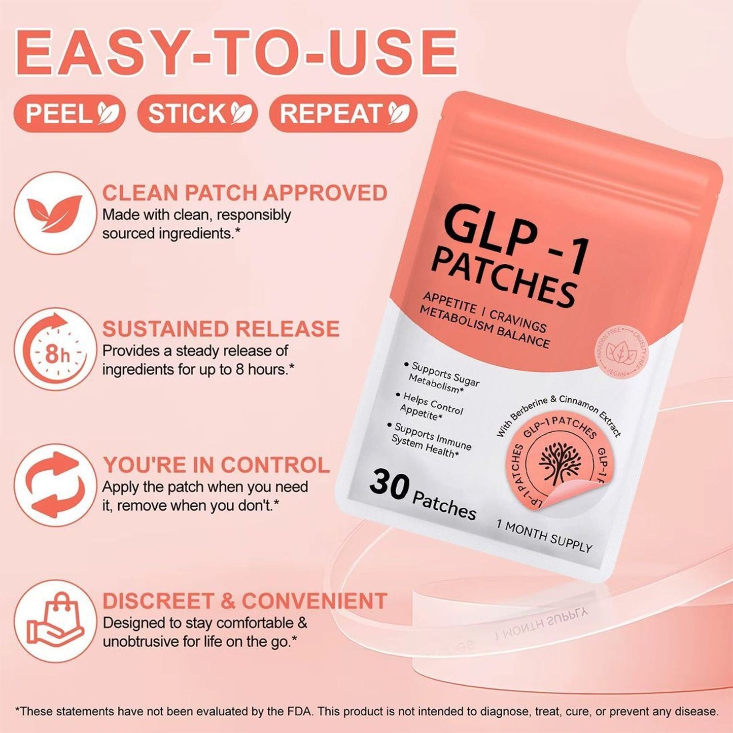 HerbPatch™ GLP-1 Leanpatch - Support Appetite Control & Weight Loss (Buy 1 Get 1 Free)