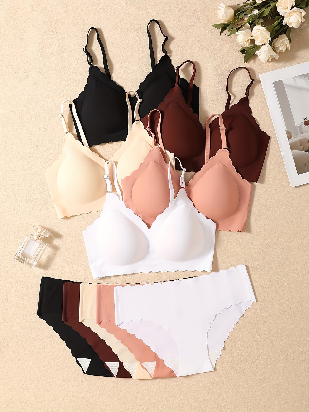 Women's Full Comfortable Bra Panty Set - Combo Lingerie Set (Pack of 5)