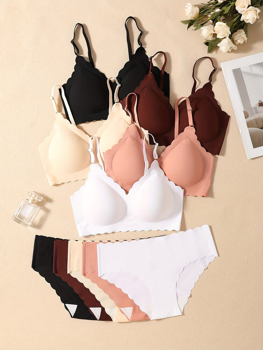 Women's Full Comfortable Bra Panty Set - Combo Lingerie Set (Pack of 5)