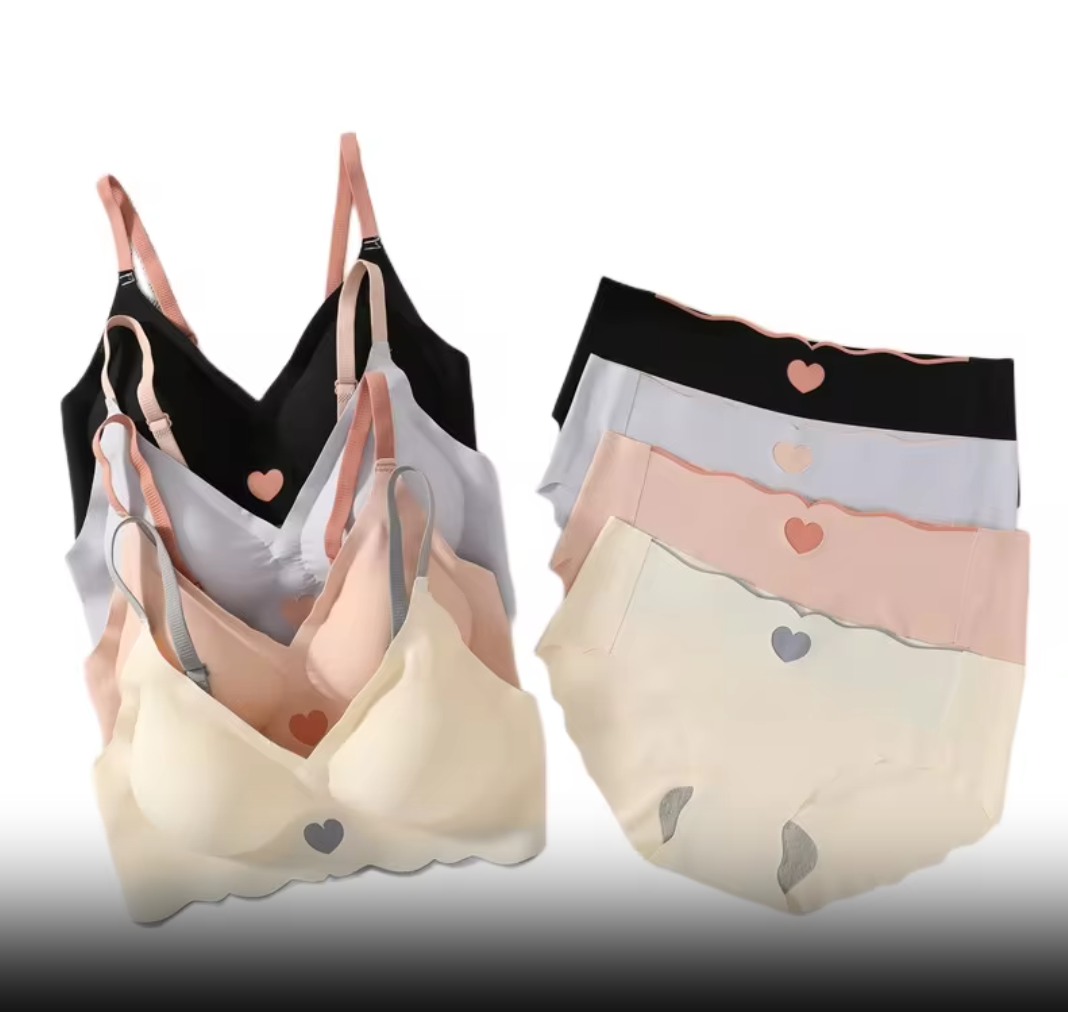 Wireless Seamless Bra and Panty Women's Lingerie Set (Pack of 4)