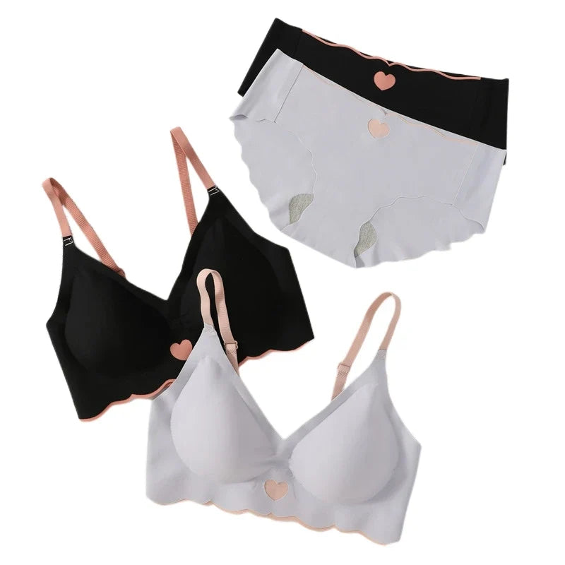 Wireless Seamless Bra and Panty Women's Lingerie Set (Pack of 4)
