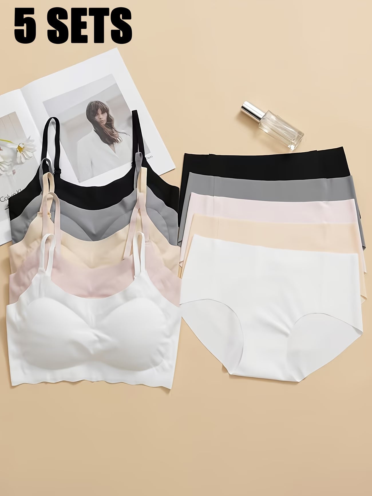 Women's Full Comfortable Bra Panty Set - Combo Lingerie Set (Pack of 5)