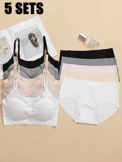Women's Full Comfortable Bra Panty Set - Combo Lingerie Set (Pack of 5)