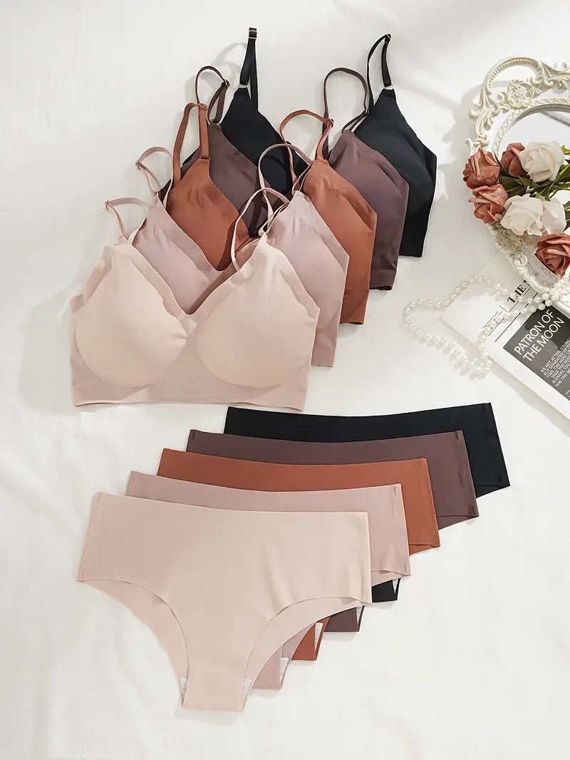 Women's Full Comfortable Bra Panty Set - Combo Lingerie Set (Pack of 5)