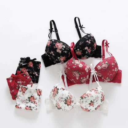 Premium Designer Bra & Panty Set with Matching Panty Bra & Panty Set Self Design Black Lingerie Set (Pack of 3)