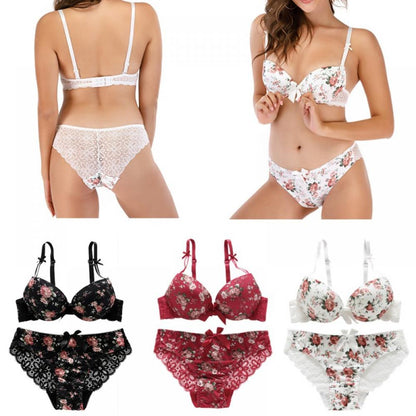 Premium Designer Bra & Panty Set with Matching Panty Bra & Panty Set Self Design Black Lingerie Set (Pack of 3)