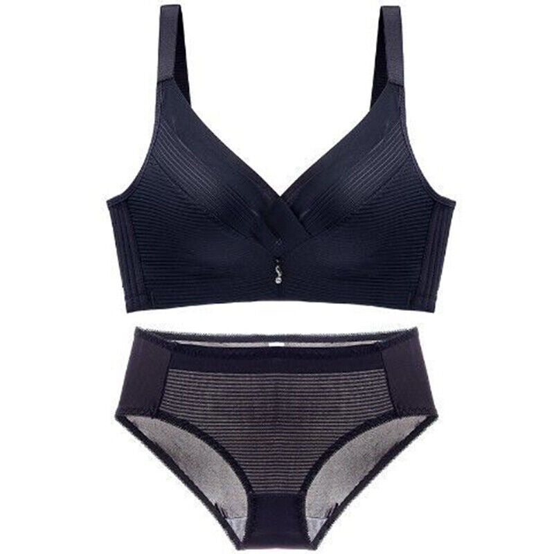 Premium Designer Bra & Panty Set with Matching Panty Bra & Panty Set Self Design Black Lingerie Set (Pack of 3)