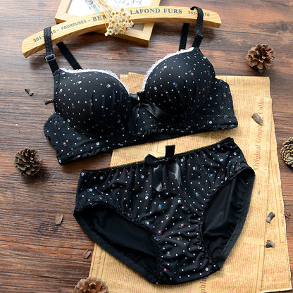 Premium Designer Bra & Panty Set with Matching Panty Bra & Panty Set Self Design Black Lingerie Set (Pack of 3)
