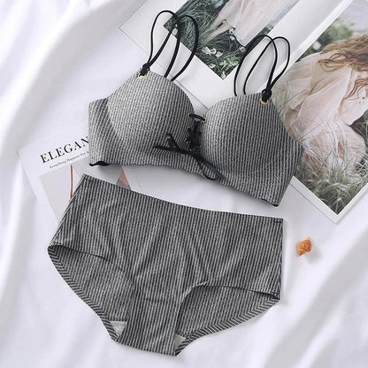 Premium Designer Bra & Panty Set with Matching Panty Bra & Panty Set Self Design Black Lingerie Set (Pack of 3)