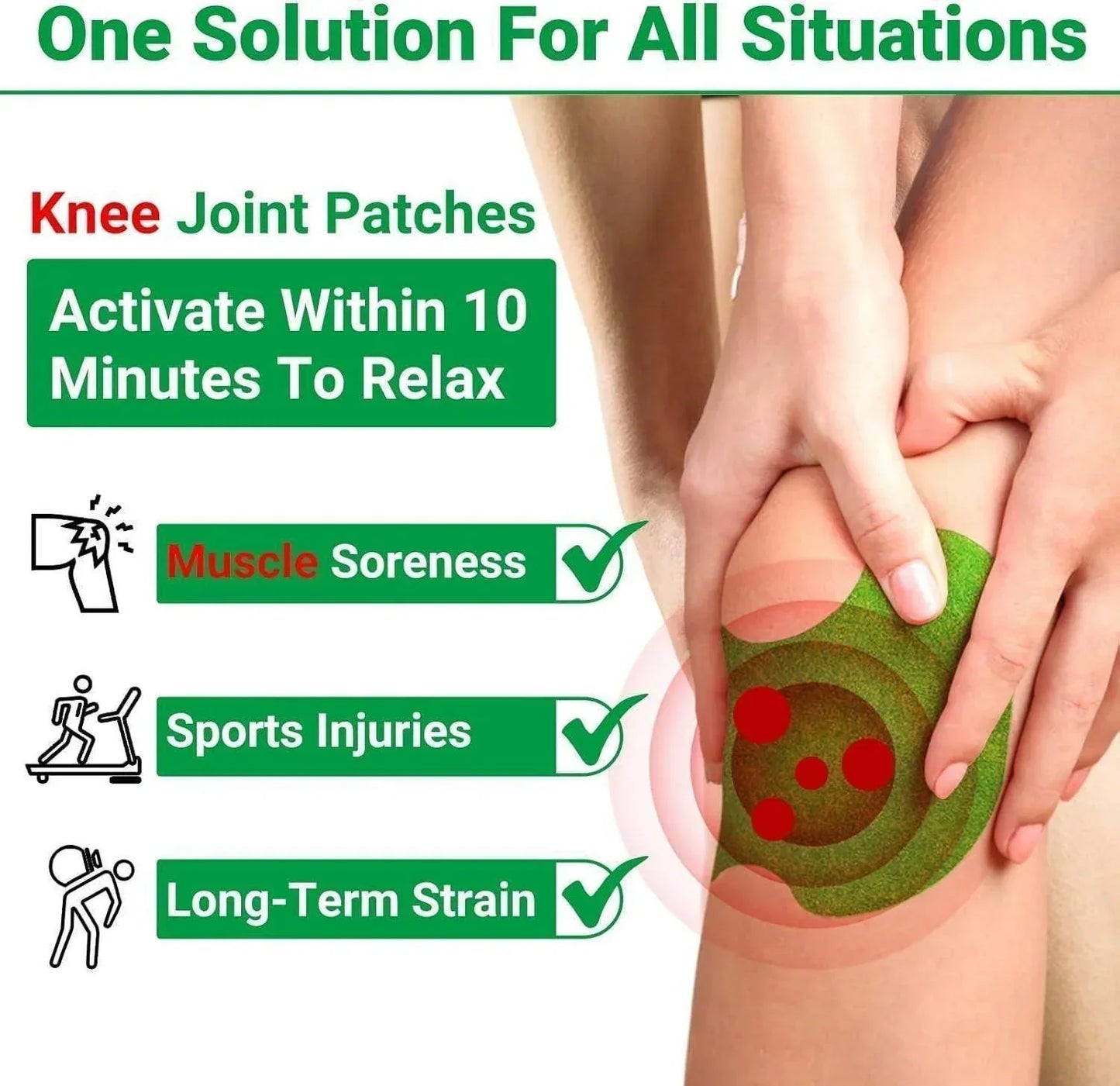 HerbPatch™ Knee Plaster Sticker Wormwood Extract Joint Ache Pain Relieving Pack Of (10) BUY 1 GET 1 FREE