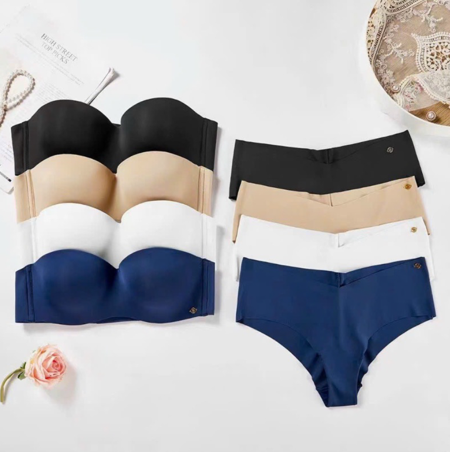 Wireless Seamless Bra and Panty Women's Lingerie Set (Pack of 4)