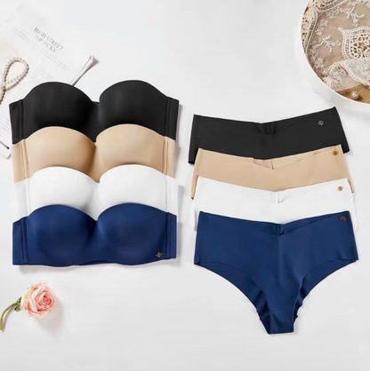 Wireless Seamless Bra and Panty Women's Lingerie Set (Pack of 4)