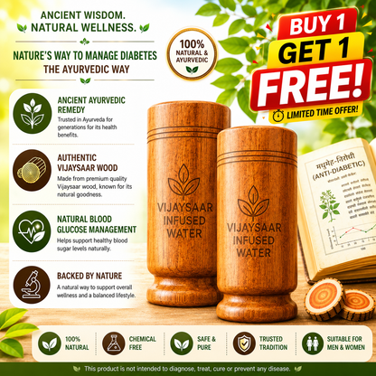 Nutrilifes Ayurvedic Vijayasar Wood Sugar Control Glass | Buy 1 Get 1 Free