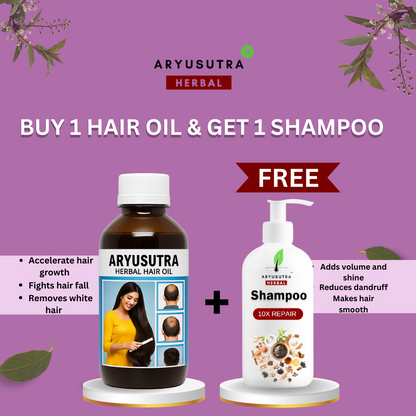 Aryusutra Ayurvedic Hair Oil for Hair Growth | Control Hair loss & Dandruff |