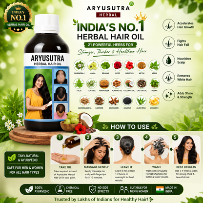Aryusutra Hair Growth Oil – Buy 1 Get 1 Sampoo FREE