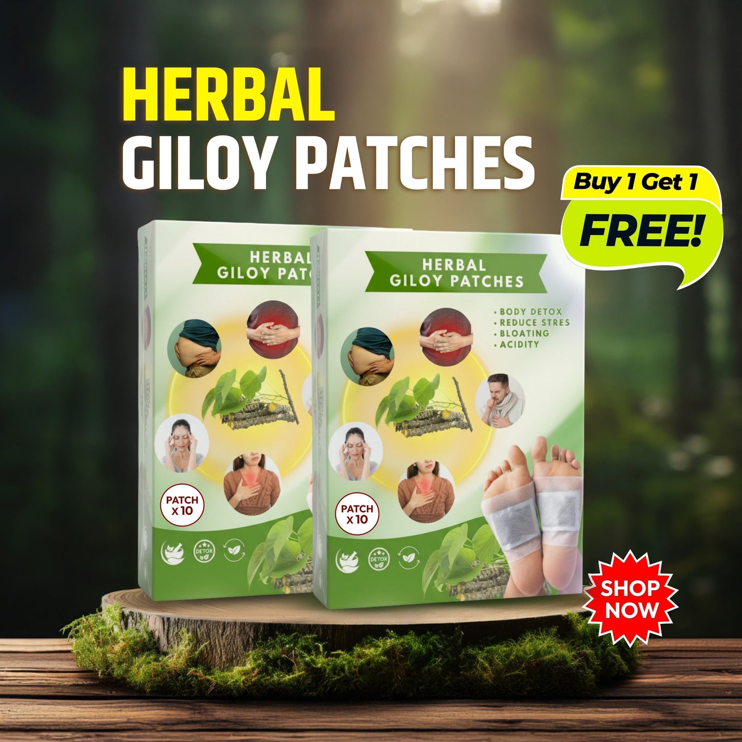 HerbPatch™ | Giloy Herbal Detox Foot Patches (Pack 60) BUY 1 GET 1 FREE
