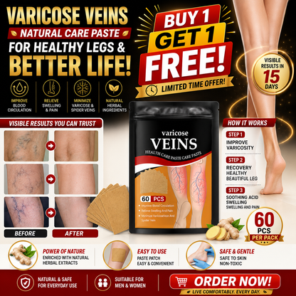 HerbPatch™ Varicose Veins Health Care Paste | Pain Relief & Blood Circulation Support (Pack of 60) Buy 1 Get 1 Free