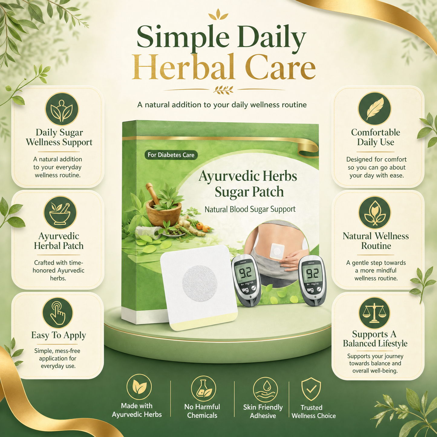 HerbPatch™ - Ayurvedic Herbs Sugar Control Patch (Pack 60) Buy 1 Get 1 free
