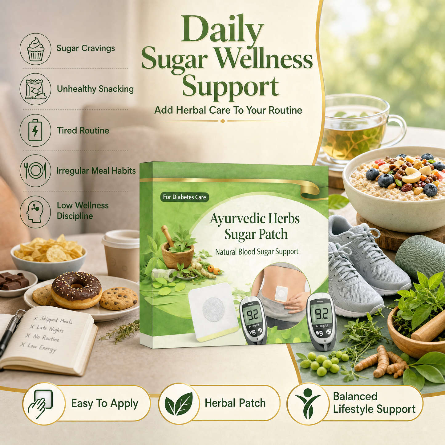 HerbPatch™ - Ayurvedic Herbs Sugar Control Patch (Pack 60) Buy 1 Get 1 free