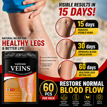 HerbPatch™ Varicose Veins Health Care Paste | Pain Relief & Blood Circulation Support (Pack of 60) Buy 1 Get 1 Free