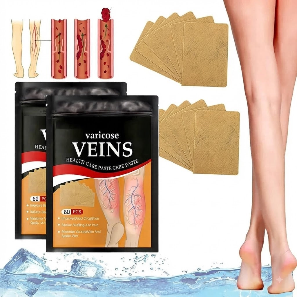 HerbPatch™ Varicose Veins Health Care Paste | Pain Relief & Blood Circulation Support (Pack of 60) Buy 1 Get 1 Free