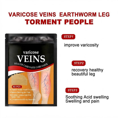 HerbPatch™ Varicose Veins Health Care Paste | Pain Relief & Blood Circulation Support (Pack of 60) Buy 1 Get 1 Free